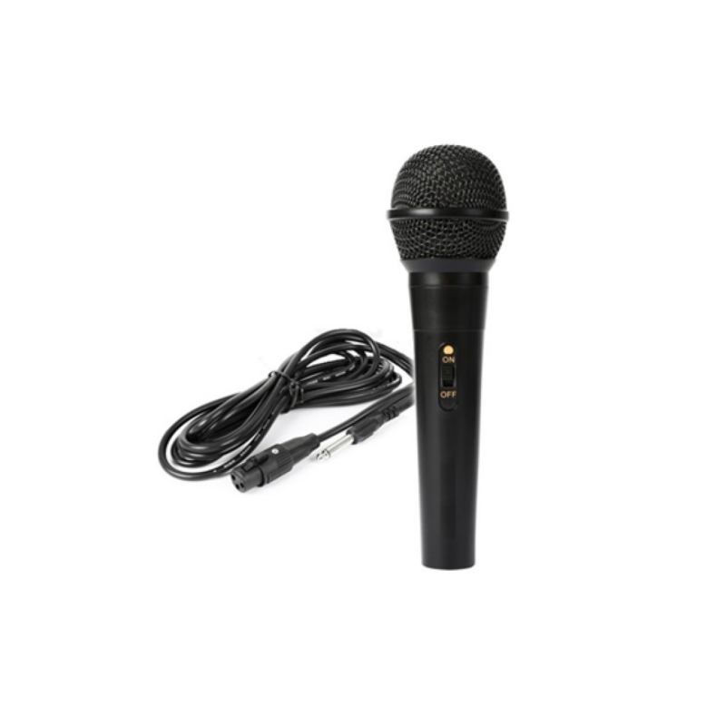Micrófono Alámbrico MYO Metálico 3.5mm Negro y Plateado