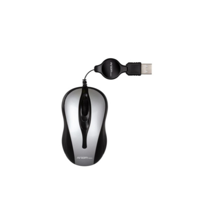 Mouse Argom USB Retráctil Resolución 1000 Dpi Plug & Play