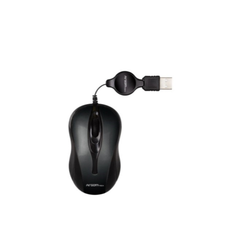Mouse Argom USB Retráctil Resolución 1000 Dpi Plug & Play