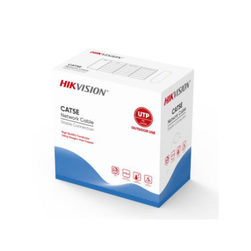Cable Utp Hikvision Cat5E 24 Awg 99% Cobre 305M Negro