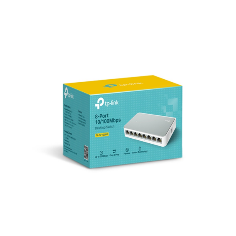 Switch 8 Puertos Tp-Link Tl-Sf1008D, No Administrable/Desktop, 8 Puertos 10/100MBps