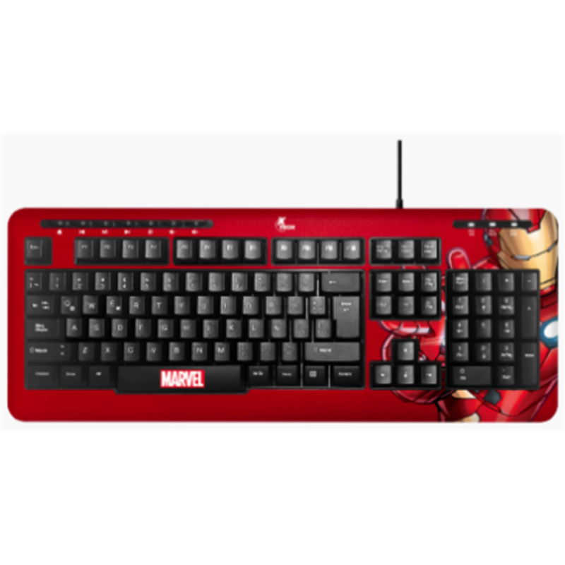 Teclado Gamer Xtech Marvel Iron Man USB 105 Teclas Multimedia