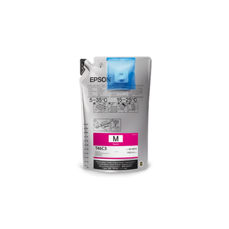 Bolsa De Tinta Epson Ultrachrome T46C320 Magenta 1100ml Para F6370 F9470 F9470H