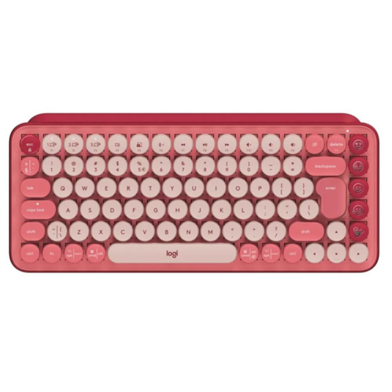 Teclado Logitech Pop Keys Wireless Mechanical Teclas Emojis Rose