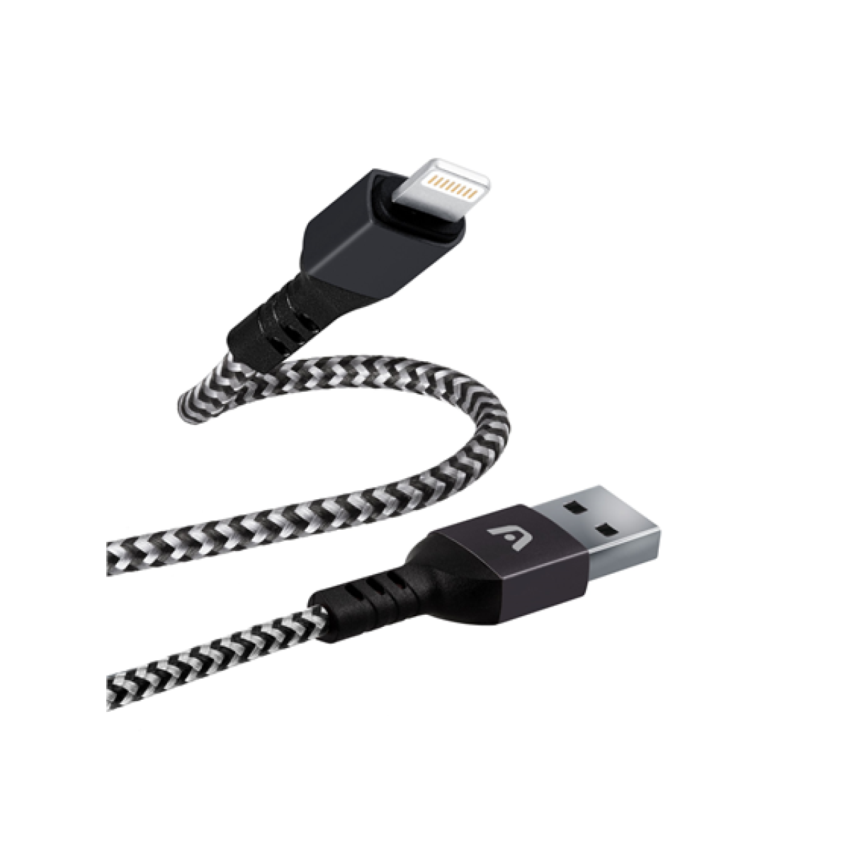 Cable Argom Tipo-A 2.0 A Lightning 1.8M Nylon Trenzado Flexible Negro