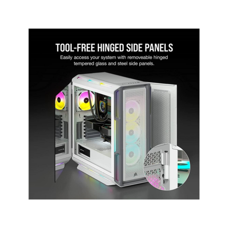Case Mid Tower Corsair Icue 5000T Blanco Cristal Templado