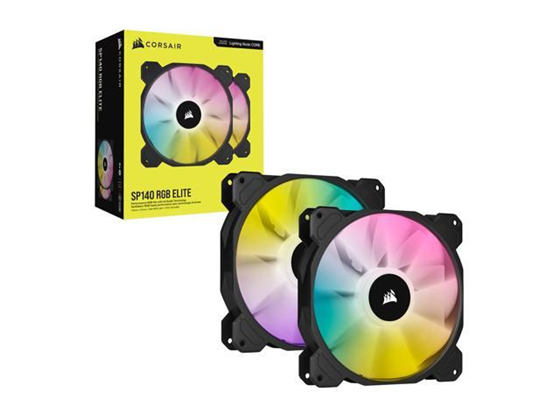 Abanico Corsair Sp140 140mm Dual Pack RGB Elite Performance Negro