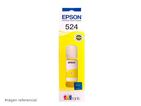 Botella De Tinta Epson T524 Amarillo Para Impresoras L5150 L5160 L6490