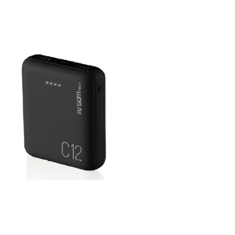 Power Bank Argom 12000Mah Cargador Móvil USB 5V/2.1A Negro