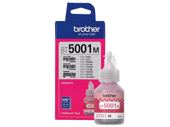 Botella De Tinta Brother BT5001M Magenta 48.8Ml Para Impresora DCP-T420