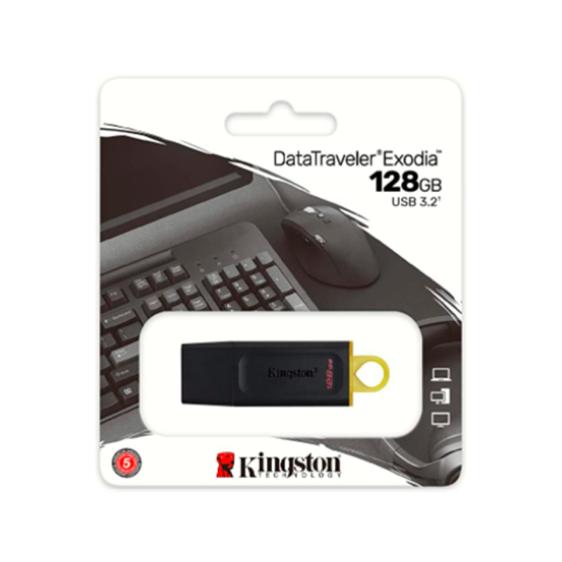 Memoria USB Kingston DataTraveler Exodia 128GB USB 3.2 Negro + Amarillo