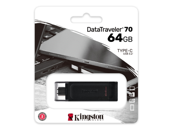 Memoria USB Kingston Datatraveler 70 Tipo C 64GB USB 3.2 Gen 1