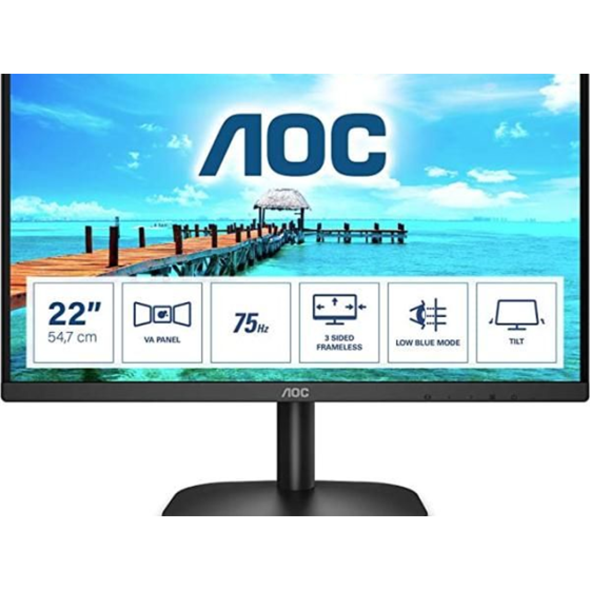 Monitor Aoc 22 21.5 Pulgadas FHD 1920X1080 Vesa HDMI 60Hz
