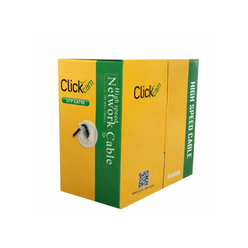 Cable UTP Click-Cam CC-CAT5ECCA-PREM Cat5e 1000 Pies CCA 30% Cobre Negro