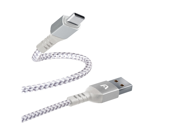 Cable Tipo-C Argom 2.0 Nylon Trenzado 6 Pies Blanco Flexible