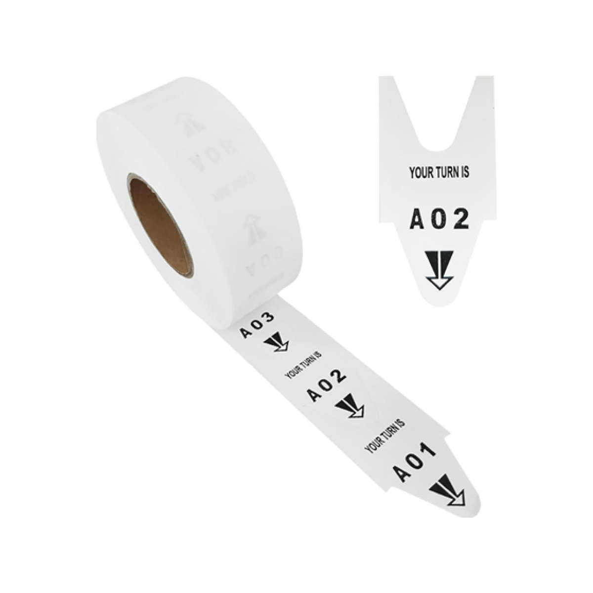 ROLLO DE TICKETS, (1 ROLLO) COMPATIBLE CON DISPENSADORES D80 - 2000 TICKETS - 4 GRUPOS - DESDE A01 - E99 - BLANCO