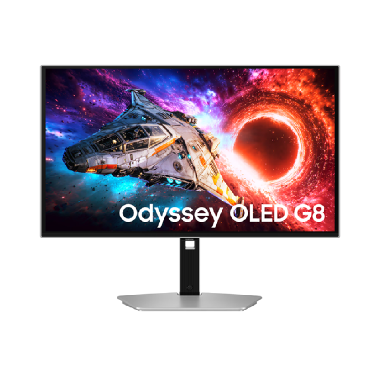 MONITOR SAMSUNG ODYSSEY PLANO OLED G8 G80SH 27" QD-OLED, 4K UHD, 240HZ, 0.03MS (GTG), RESOLUCIÓN 3840 × 2160, DISPLAYHDR TRUE BLACK 400, HDR10+ GAMING, AMD FREESYNC PREMIUM PRO, NVIDIA G-SYNC COMPATIBLE, 1 HDMI 2.1, 1 DISPLAYPORT 2.1 (UHBR20), 1 USB-C (98W), HUB USB, ALTURA AJUSTABLE, PIVOTE, GIRO E INCLINACIÓN, COLOR PLATA.