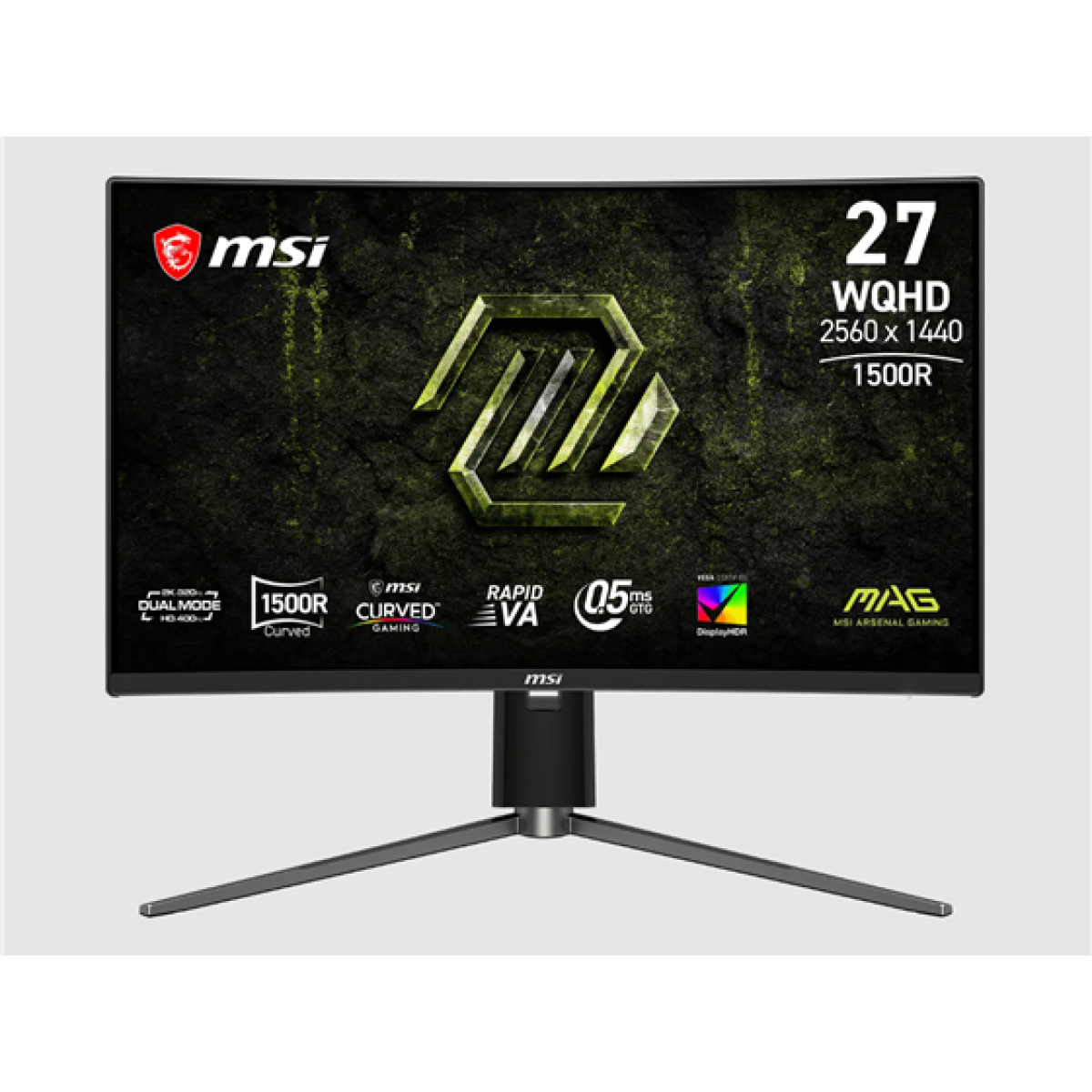MONITOR MSI, 27", MAG 274CQPDF X32, GAMING, 2560 X 1440, WQHD, 320 HZ, CURVO 1500R, RAPID VA, 1 X DISPLAYPORT 1.4A, 2 X HDMI 2.1, 1X HEADPHONE OUT, COLOR NEGRO