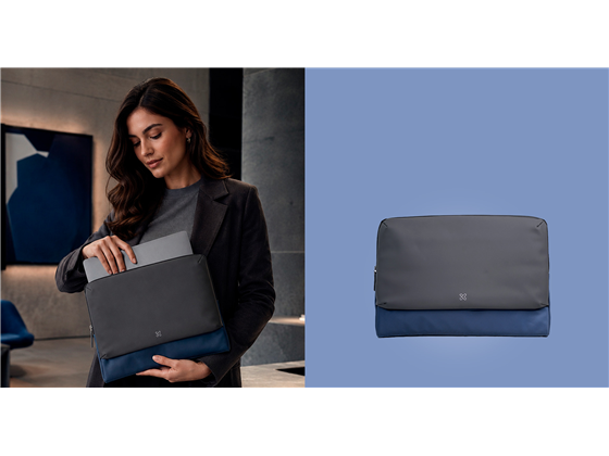 Bulto Para Laptop Klip Xtreme Aurum 16 Sleeve Gris Azul Kns-760