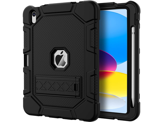 COVER AZZY PARA APPLE IPAD A16 10.9"/ 11",  10TH / 11TH, RESISTENTE, SOPORTE PARA LAPIZ, SOPORTE PARA LAPIZ, PROTEGE CONTRA IMPACTOS, NEGRO