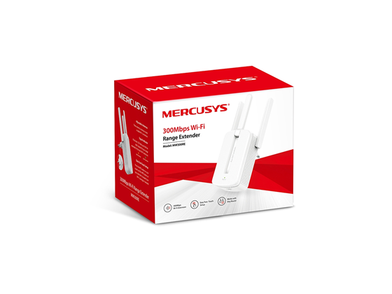 REPETIDOR WI-FI TP-LINK MERCUSYS MW300RE, BANDA ÚNICA 2.4GHZ HASTA 300MBPS, 802.11B/G/N (WI-FI 4), TRES ANTENAS EXTERNAS CON TECNOLOGÍA MIMO, CONFIGURACIÓN FÁCIL DE DOS TOQUES O BOTÓN WPS, DISEÑO COMPACTO PARA MONTAJE EN PARED, LED MULTICOLOR INDICADOR DE SEÑAL.